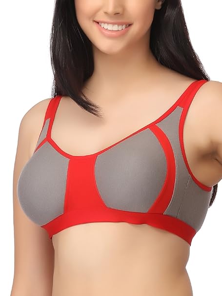 Women’s Light Grey Cotton-Rich Wire-Free T-Shirt Bra – Clovia Non-Padded Full-Cup Fit